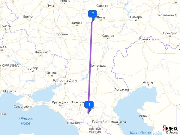 Расстояние до г пенза