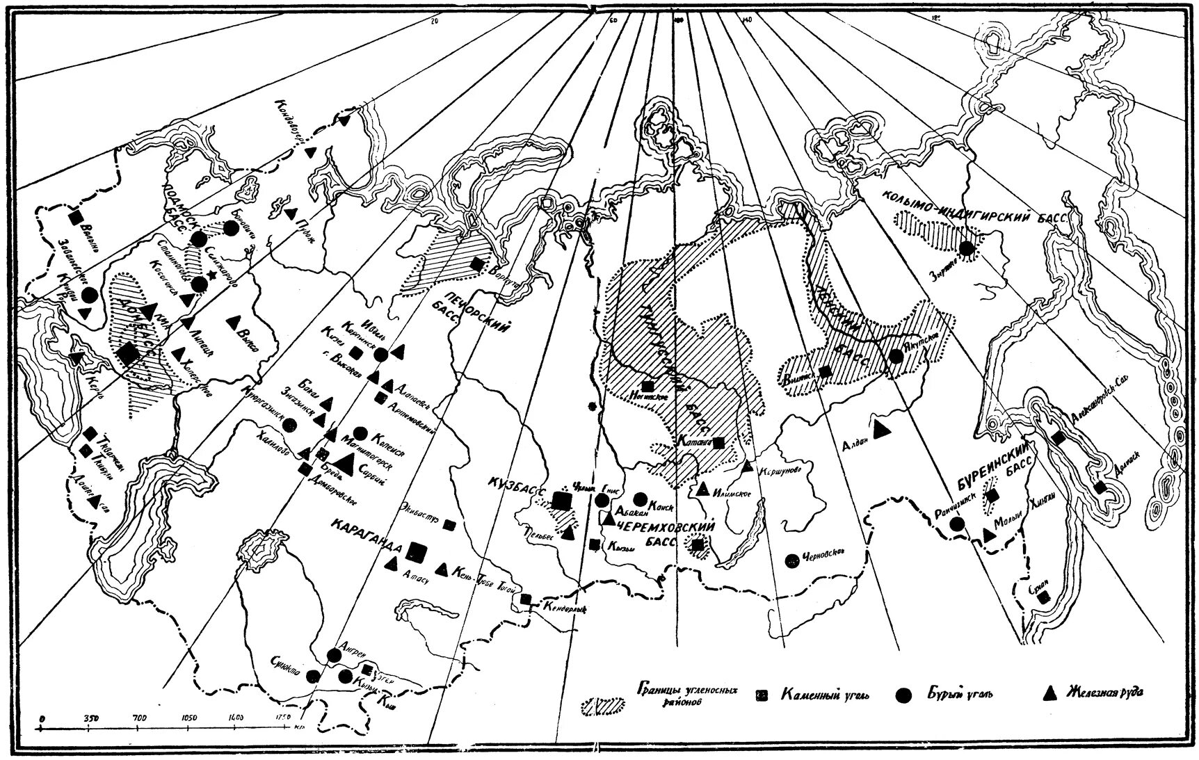 Контурная карта полезных ископаемых россии. Крупные месторождения каменного угля в России на карте. Угольные бассейны России на карте. Нефтяные и угольные бассейны на карте России. Крупнейшие месторождения нефти и угля в России на карте.