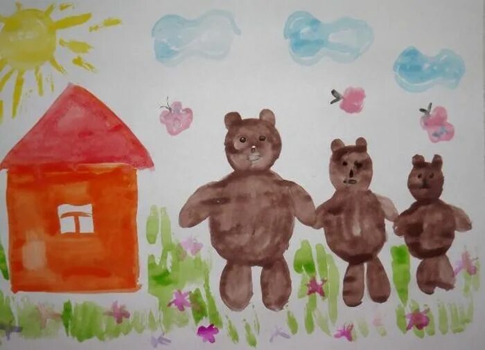 Сюжетное рисование. Сюжетное рисование в старшей группе. Рисование три медведя в старшей группе. Рисование три медведя в средней группе.
