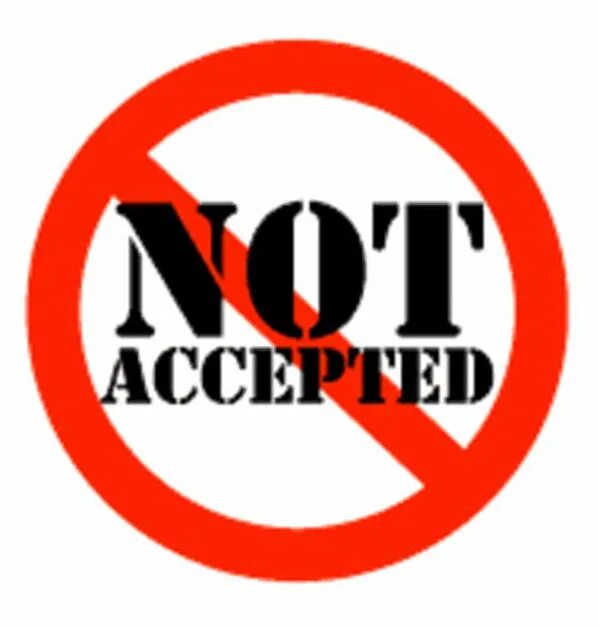 Not accepted. Наклейка (стикер) accept. You are accepted. Not acceptable vector.