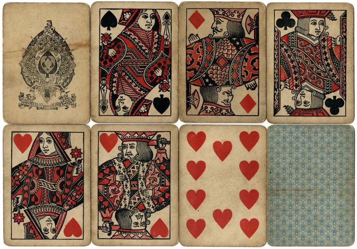 Игральные карты. Красивые игральные карты. Старинные игральные карты. Карточная колода.