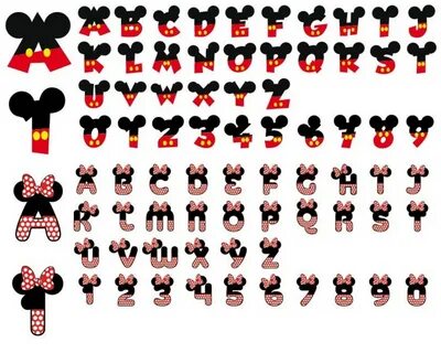Mickey Mouse Font svg Minnie Font A-Z Disney Mickey Letters Etsy.