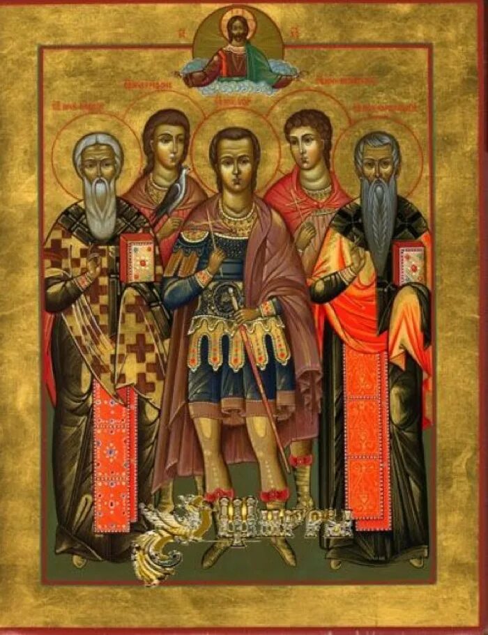 виктор святой мученик, икона. святые бессребреники косма и дамиан римские. день памяти священномученика феодота анкирского. евстафий плакида. мученики марин и астерий.