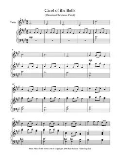 Carol of bells ноты для фортепиано