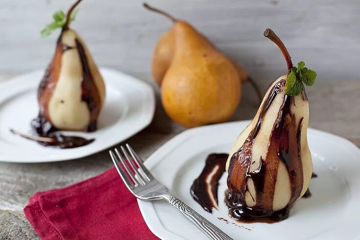Easy 3 Ingredient Roasted Pears with Caramel Sauce Dessert Recipe with Dark Brow