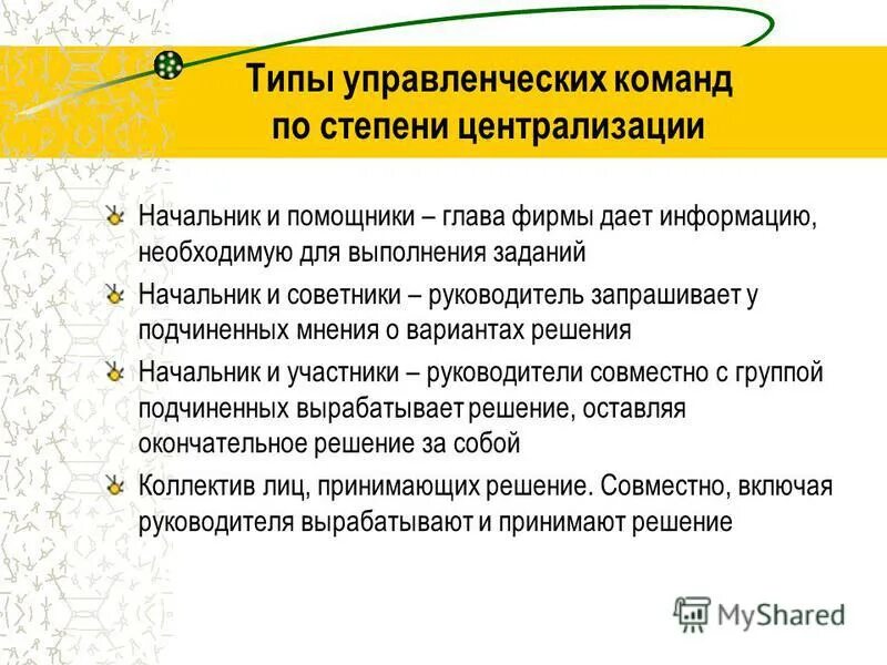 Типы команд в организации. Организация работы управленческой команды. Признаки управленческой команды. Тип управленческой команды. Цели управленческой команды.