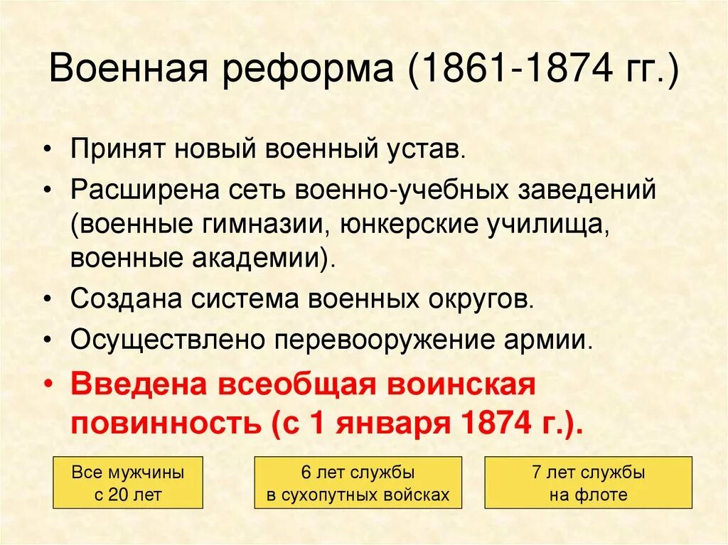 Что стало результатом реформы 1861. Реформы 1860-1870 Военная реформа. 1874 Год реформа. Военная реформа 1861-1874. Военная реформа 1861-1874 итоги.