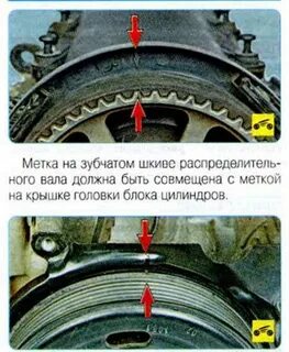 Метки на шкиве коленчатого вала