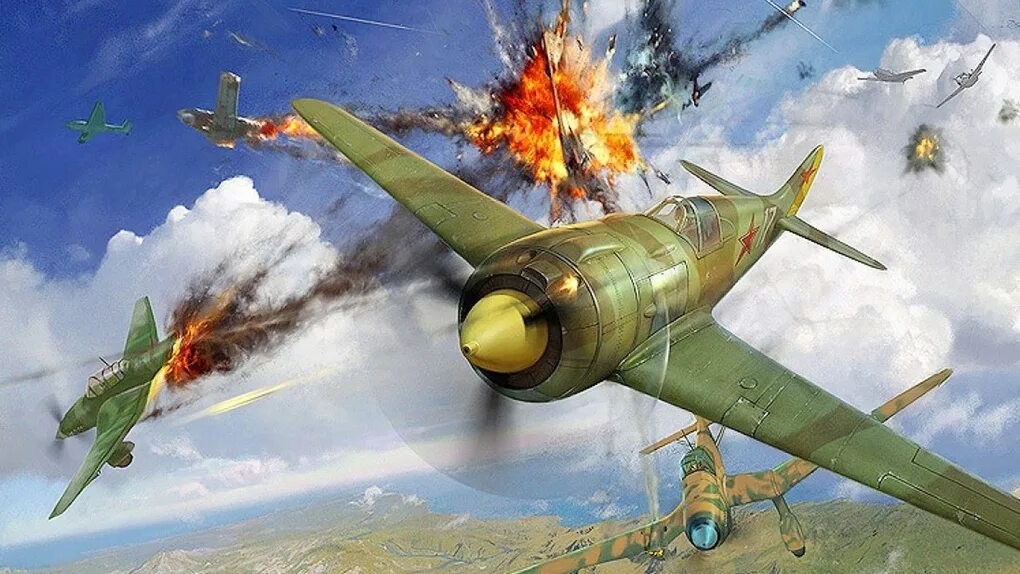 Истребители битва за крым дата выхода. Воздушные бои второй мировой войны. Ла 5 ворлд оф варплейнс. Ил-2 Штурмовик арт. Воздушный бой советские самолеты ВОВ 1941-1945.