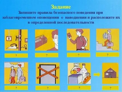 Правила поведения при наводнении обж 9 класс