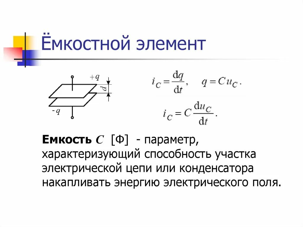 Напряжение емкостного элемента