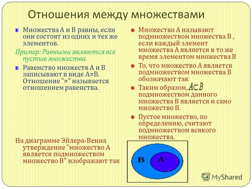 Множество элементы множества отношения между множествами