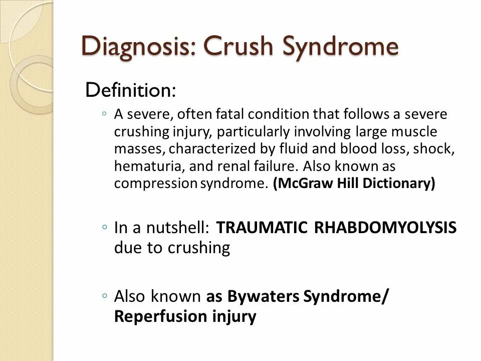 Fatal condition