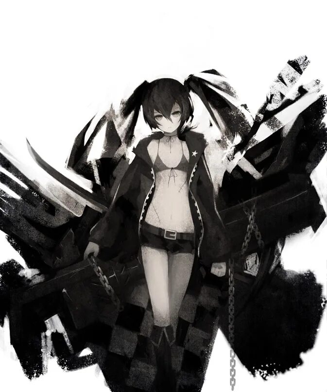 Курои. Black Rock Shooter мато Курои. Стрелок с чёрной скалы Хатсуне Мику. Black Rock Shooter и Хатсуне Мику.