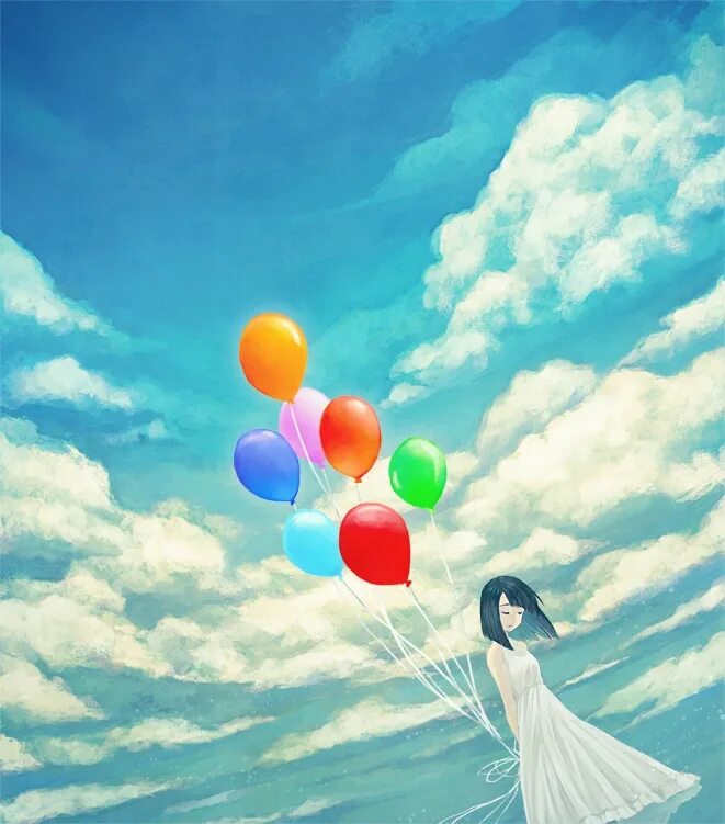 Шары улетели в небо. Девушка с воздушными шарами. Улетающий воздушный шар. Воздушные шарики в небе. Девочка с шариками.
