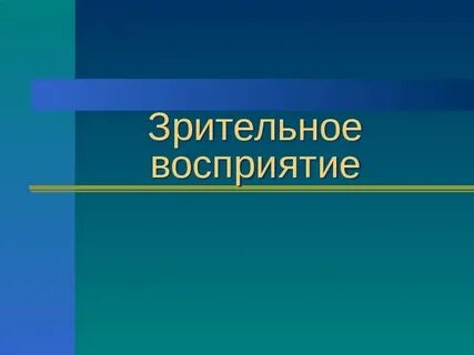 Зрительное восприятие окружающей среды