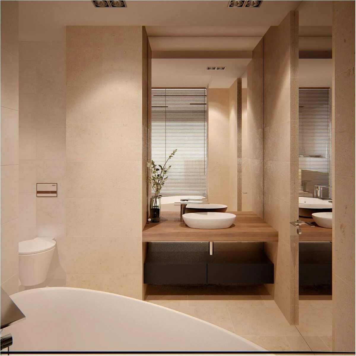 Интерьер ванны в теплых тонах. Ванная комната светло бежевая. Ванна в теплых тонах. Санузел в стиле контемпорари. Ванная в теплых тонах.