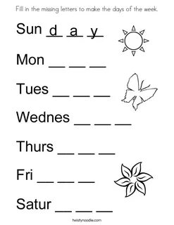 Weeks worksheets for kids