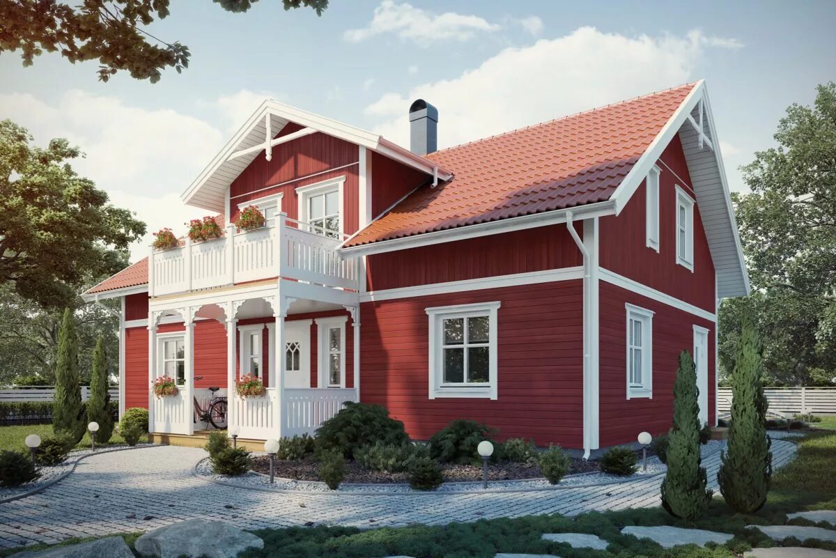Домики красного цвета. Красный деревянный дом. Красный каркасный дом. Дом с красной крышей. Красный фасад дома.