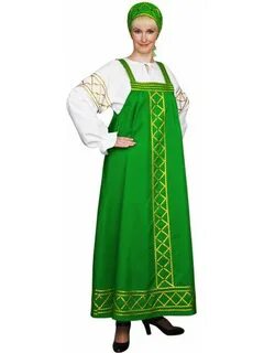 Русский народный костюм зеленый