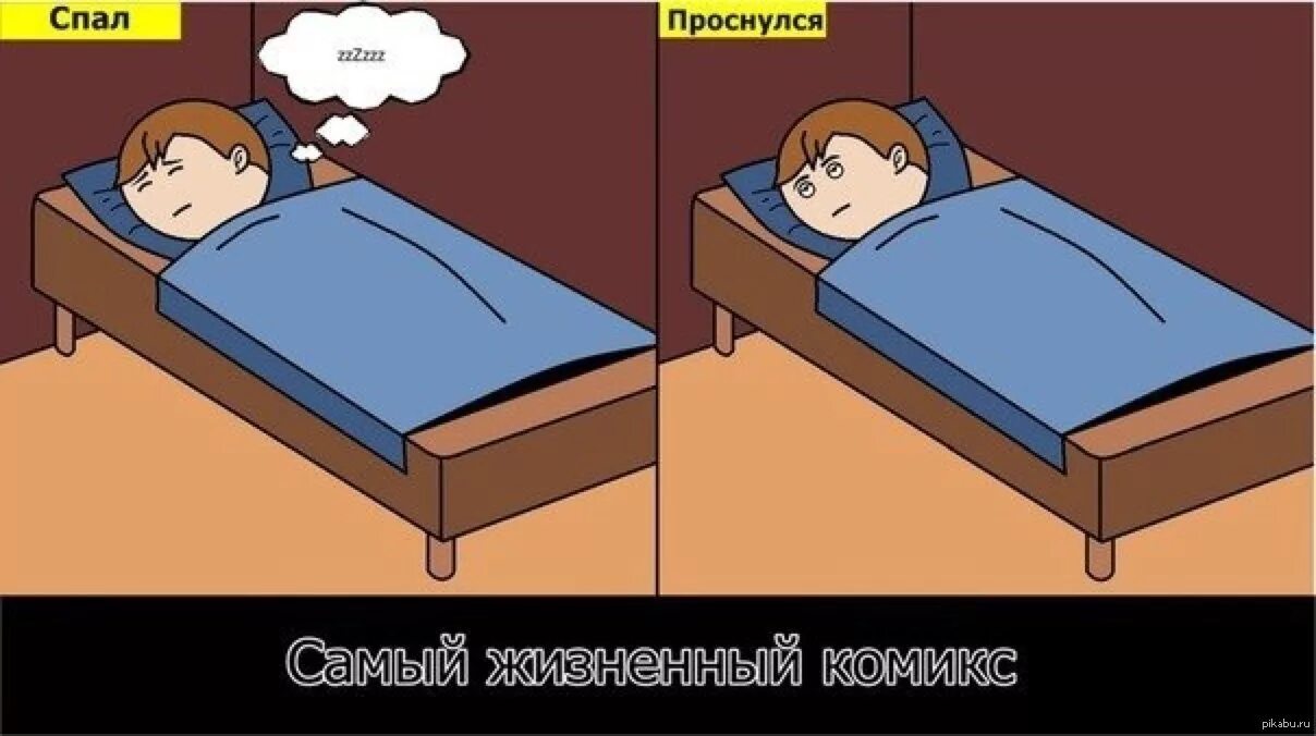 Уснул и проснулся. Мемы про сон.