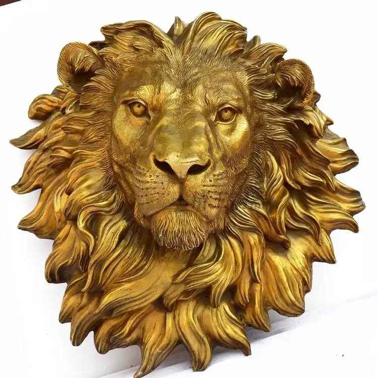 Голова Льва. Голова Льва металлическая. Золотая голова Льва. Голова Льва бронза.
