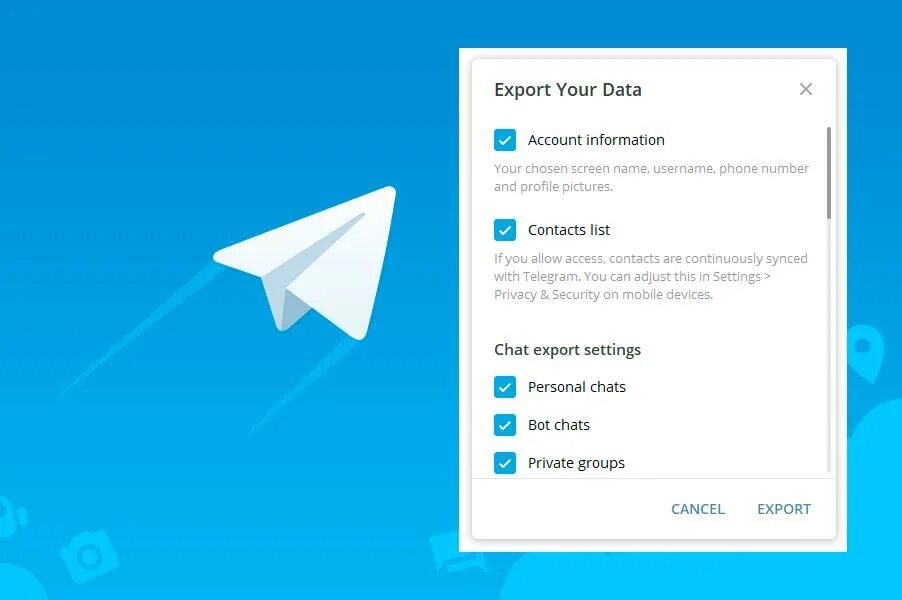 Account settings telegram. Account settings telegram