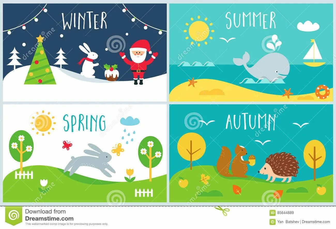 Seasons для детей. Seasons рисунок для детей. Английский язык Seasons. Времена года Flashcards.