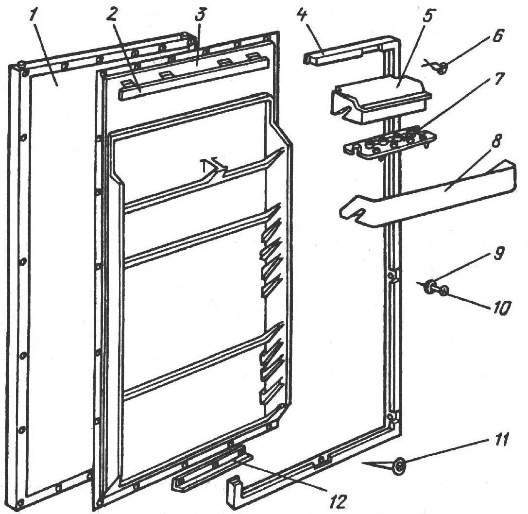 Крепление двери холодильника Бирюса .22с.2. Внутренний корпус для холодильника Бирюса 6с-1. Бирюса-10 холодильник крепеж двери. Стинол 107 конструкция задняя стенка.