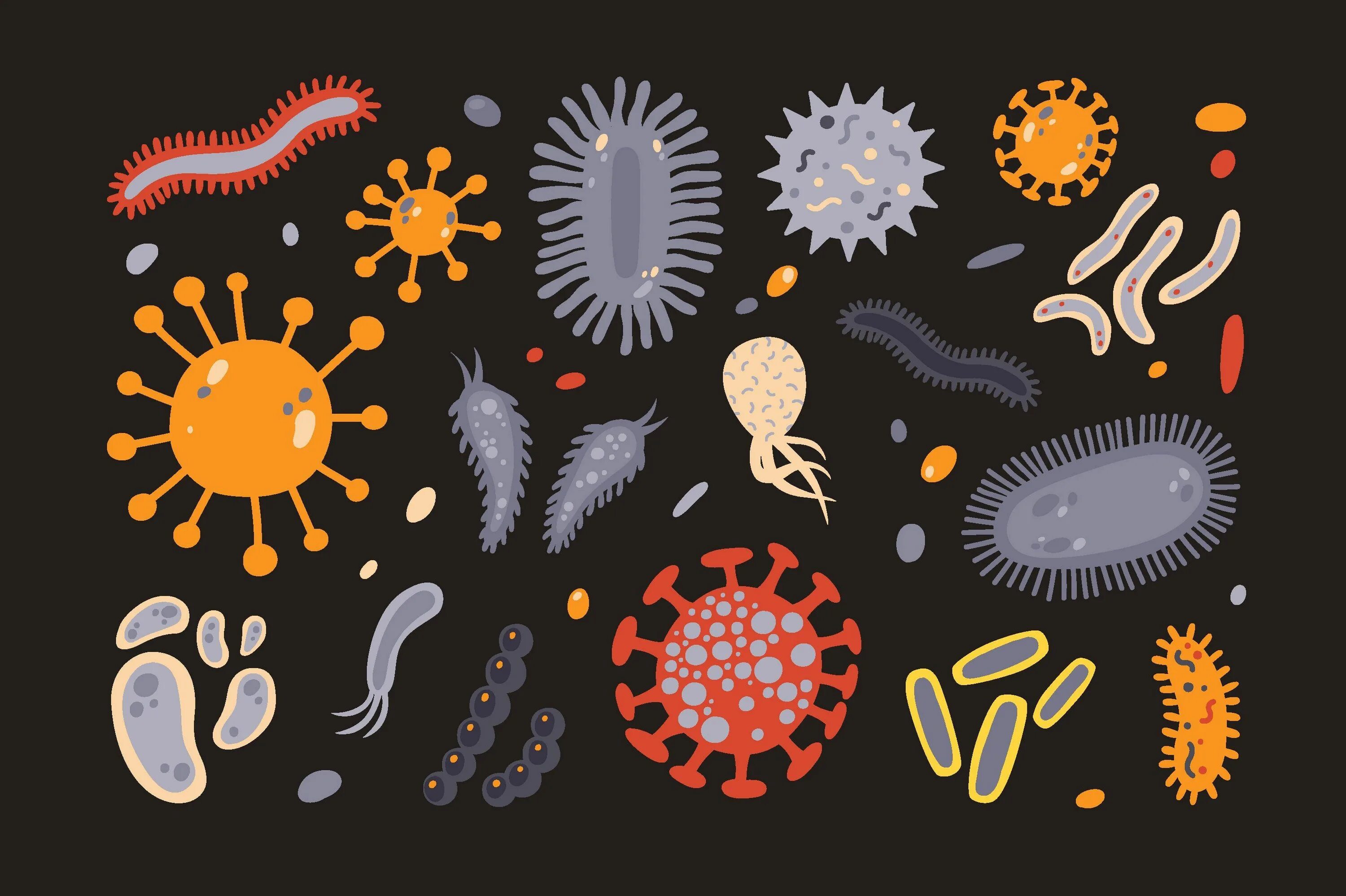 Милые бактерии. Эволюция микробов. Микробы плоские. Бактерии иллюстрация.