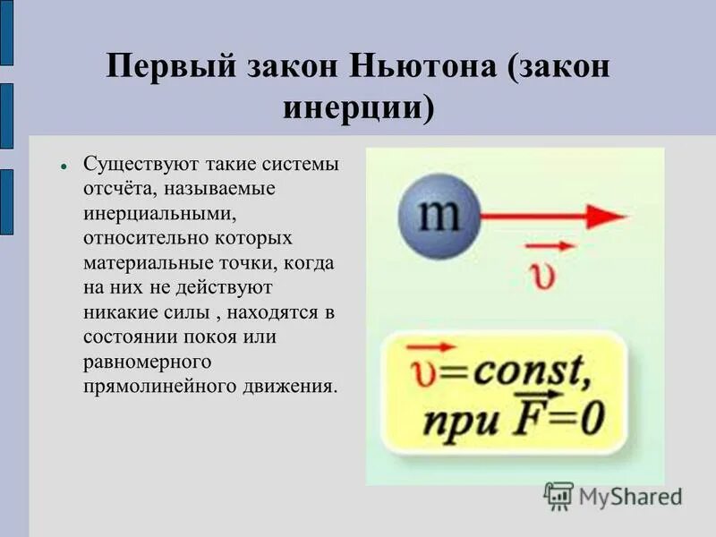 Закон ньютона уравнение. Первый закон Ньютона формулировка 9 класс. Инерция первый закон Ньютона. Первый закон Ньютона формула.