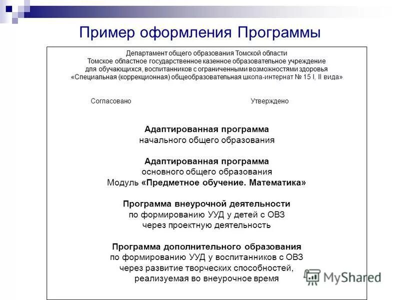 программы департамента образования