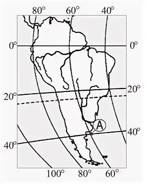 40 с ш 50 в д. Южная Америка 68з.д 20 ю.ш.