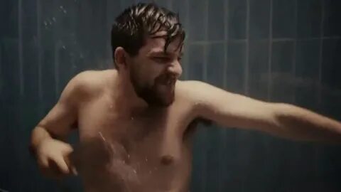 He is showering