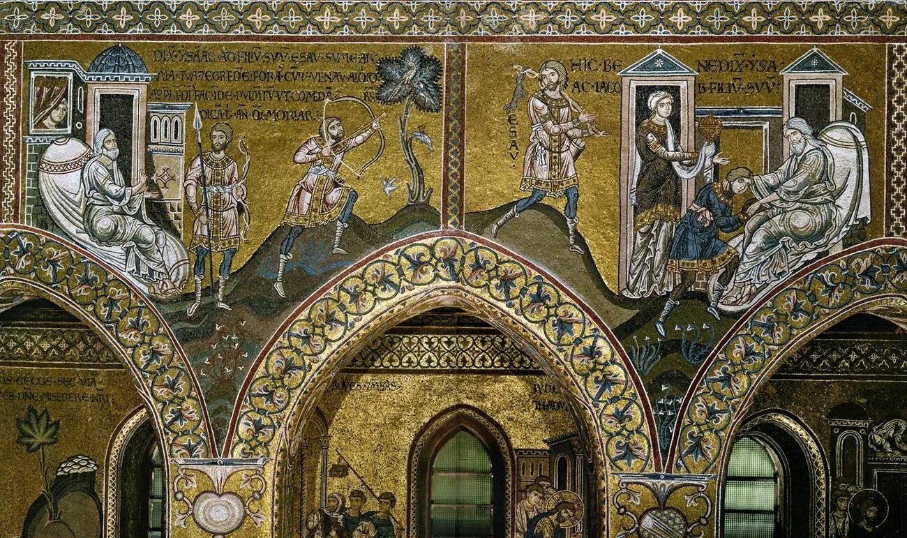 Мозаика собора Монреале. Сицилия, XII век. Мозаика собора в Монреале в Сицилии.