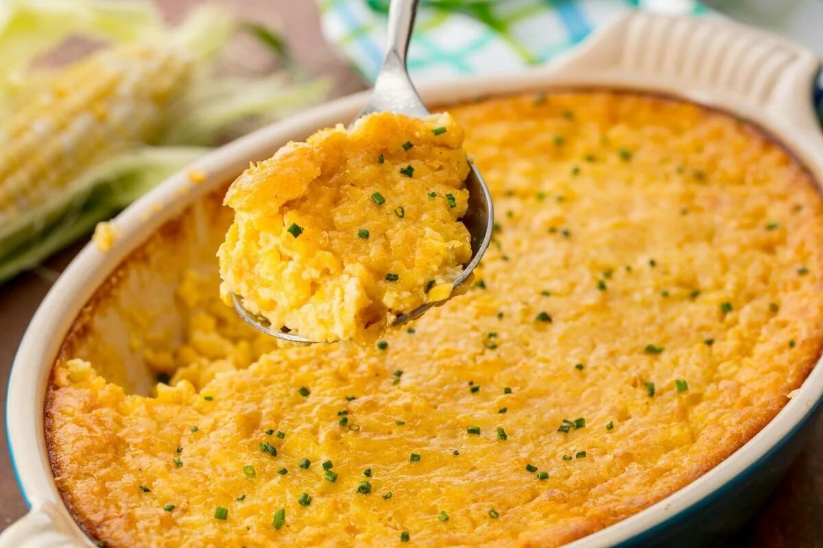 Блюда из кукурузы. Corn Casserole. Baked Corn. Кукуруза с зеленью по американски блюдо
