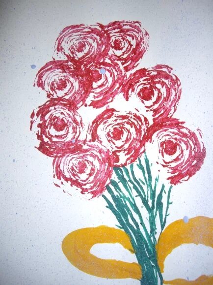 Рисование цветов пакетом нетрадиционная техника