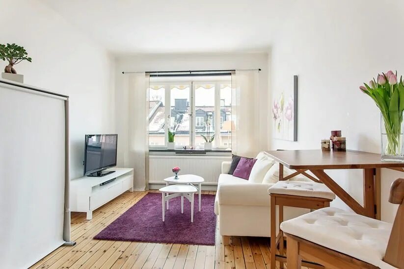 Малко студио със светъл и уютен интериор 28 м² Interior design, Interior, Home d