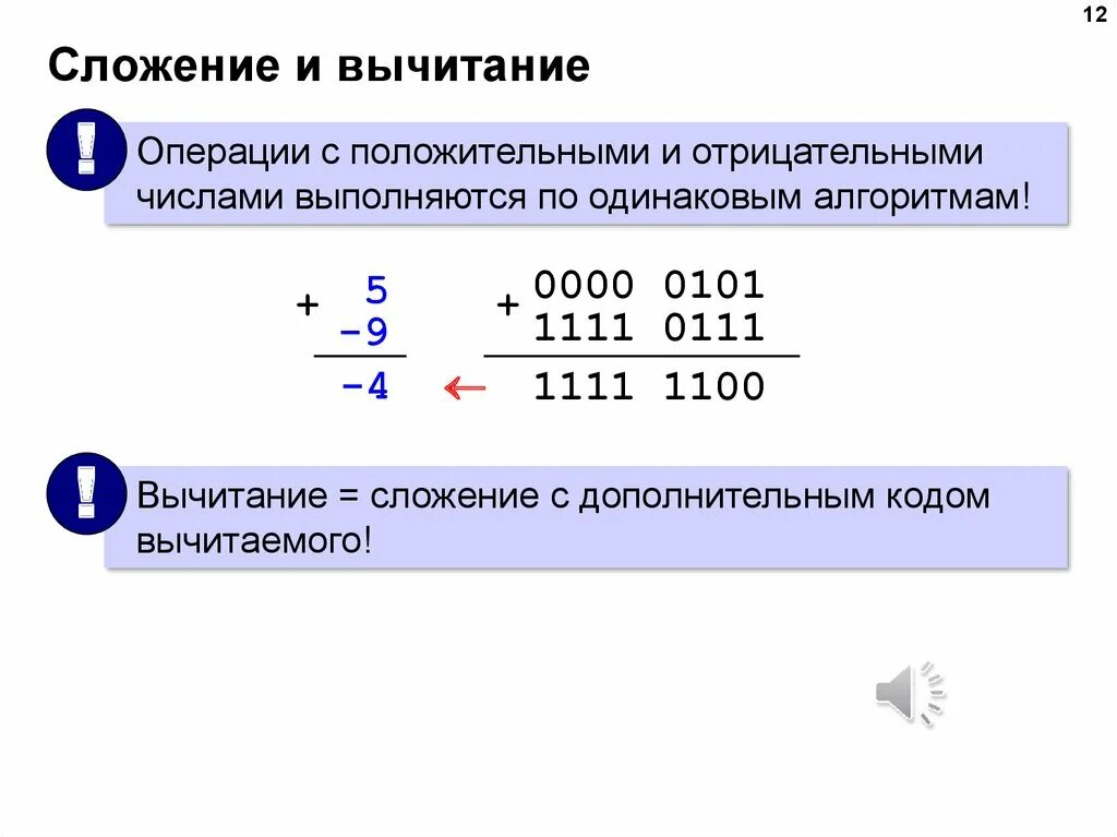 Компьютерная арифметика. Компьютерная арифметика операции с вещественными числами. Операции сложения и вычитания. Вычитание двоичных чисел дополнительный код.