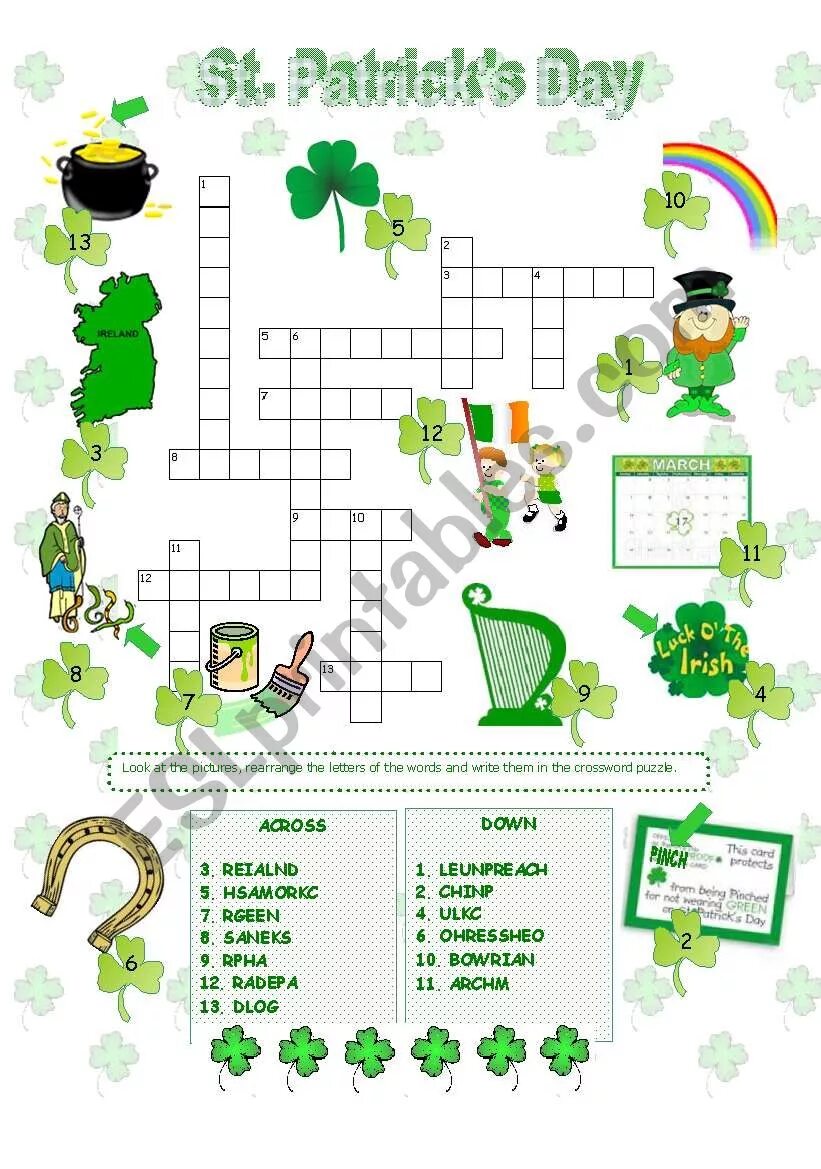 Святой кроссворд. Кроссворд St Patricks Day. St Patrick's Day crossword Puzzle ответы. День Святого Патрика кроссворд. St Patrick`s Day crossword.