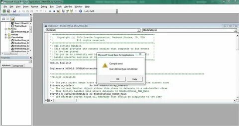 Sub or function not defined