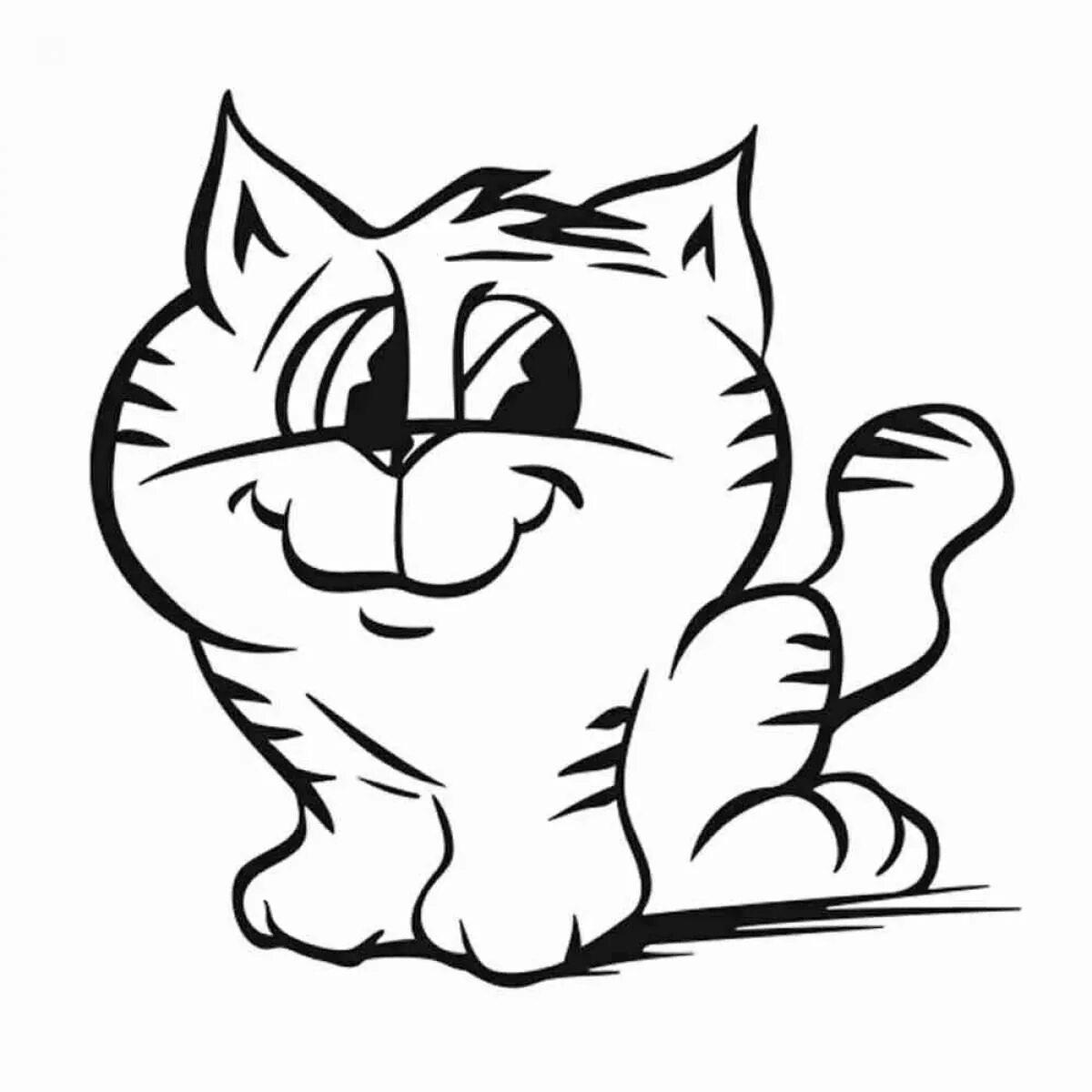 Коты распечатать черно белые