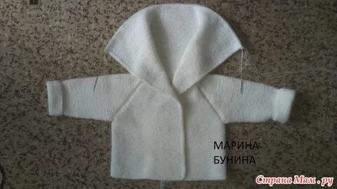 Кардиган спицами капюшоном реглан сверху