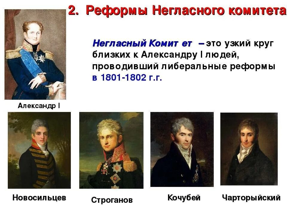 4 негласный комитет. Негласный комитет 1801-1803.