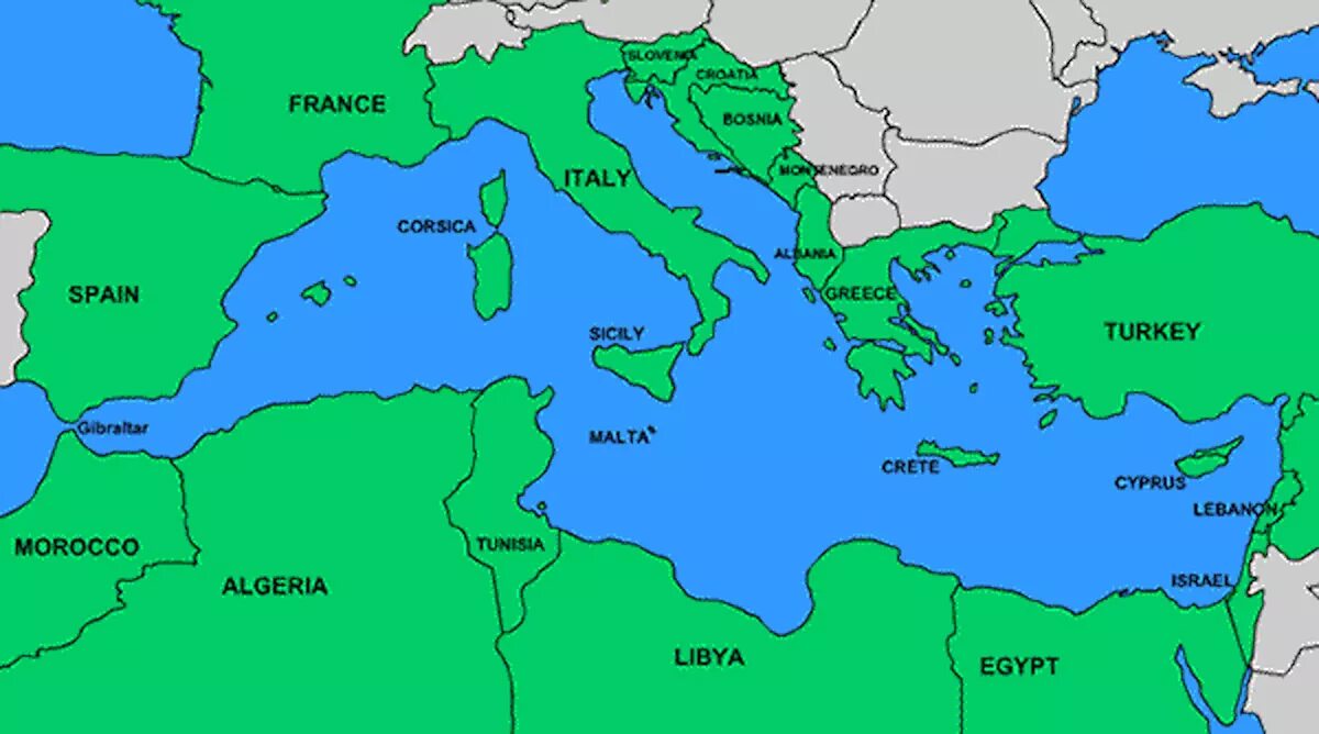 Карта стран средиземноморского бассейна. Карта вокруг Средиземного моря. Страны расположенные на берегах Средиземного моря. Карта Средиземного моря со странами. Северное средиземноморье