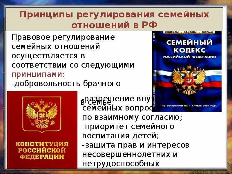 Конституция россии брак. Принципы регулирования семейных отношений. Правовое регулирование семейных отношений. Принципы правового регулирования семейных отношений. Принципы регулирующие семейные отношения.