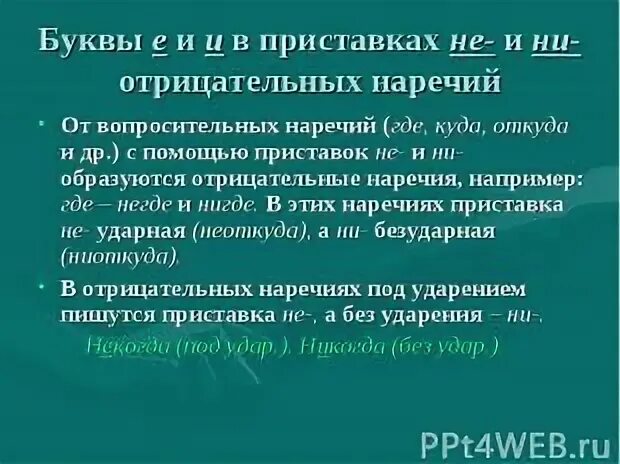 Тест не и ни в отрицательных местоимениях. Буквы е и и в приставках не и ни отрицательных наречий. буквы е и и в приставках не и ни отрицательных местоименных наречий. буква и в приставка ни отрицательных наречиях. отрицательные наречия примеры.