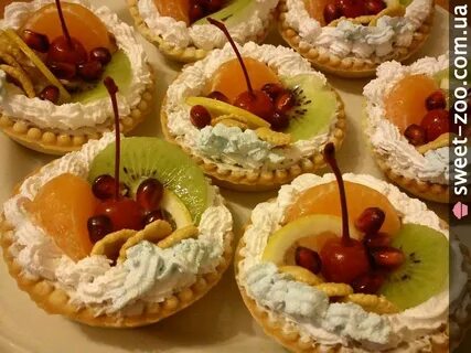 Корзиночки с кремом с фруктами