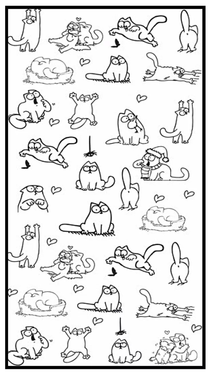 Картинки котиков черно белые распечатать Pin by María