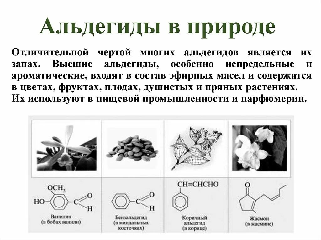 Ароматические альдегиды. Высшие альдегиды. Применение альдегидов в медицине.